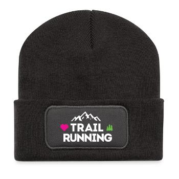 I Love Trail Running - Recycled Patch Beanie - dark grey - Front