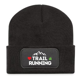 I love Trail Running - Recycled Patch Beanie - dark grey - Front