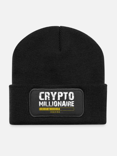 Crypto millionaire - Beanie recyclé à patch - noir