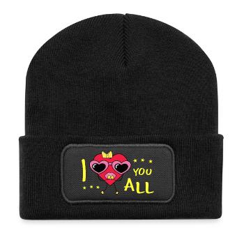 Je vous aime tous - Beanie recyclé à patch - noir - Devant