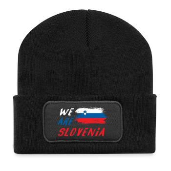Wir sind Slowenien - Recycelte Patch Beanie - Schwarz - Vorne
