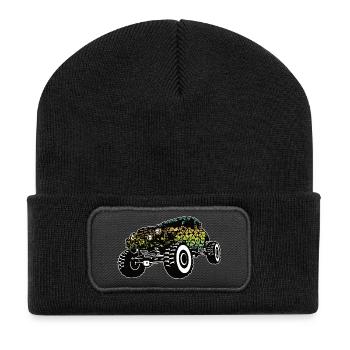 Monster Truck Schädel Gradient - Recycelte Patch Beanie - Schwarz - Vorne