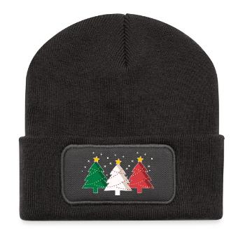 Weihnachtsbäume Italien Italienische Flagge - Recycelte Patch Beanie - Dunkelgrau - Vorne