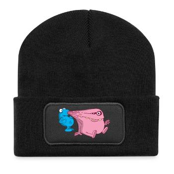 Energiestaubsauger Monster - Recycelte Patch Beanie - Schwarz - Vorne