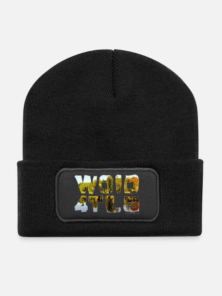 woid4tla - Wald4tler, Österreichischer Dialekt - Recycelte Patch Beanie - Schwarz