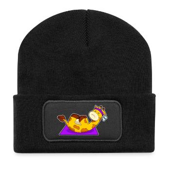 Giraffe Yoga Méditation Gymnastique - Beanie recyclé à patch - noir - Devant