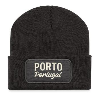 Porto Portugal Vintage Schriftzug - Recycelte Patch Beanie - Dunkelgrau - Vorne