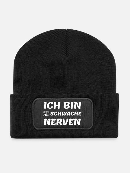 Spruch Shirt, Listige Spüche! - Recycelte Patch Beanie - Schwarz
