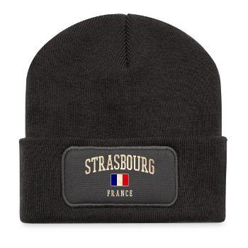 Strasbourg - France flag - Recycled Patch Beanie - dark grey - Front
