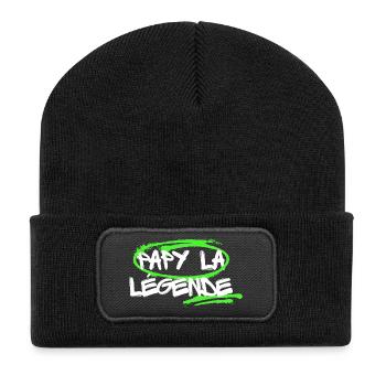 Cadeau personnalisé Humour Papy la légende - Beanie recyclé à patch - noir - Devant