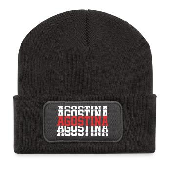 Agostina t-shirt stacked text gift t-shirt - Recycled Patch Beanie - dark grey - Front