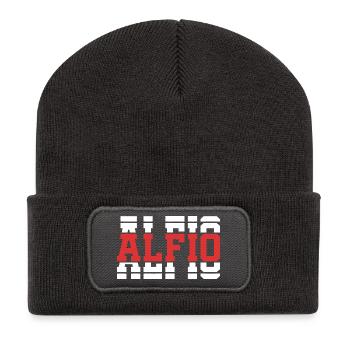 Alfio t-shirt gift idea stacked text - Recycled Patch Beanie - dark grey - Front