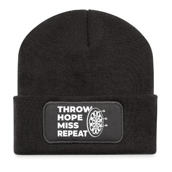 lancer, espérer, manquer, répéter - Beanie recyclé à patch - charbon - Devant