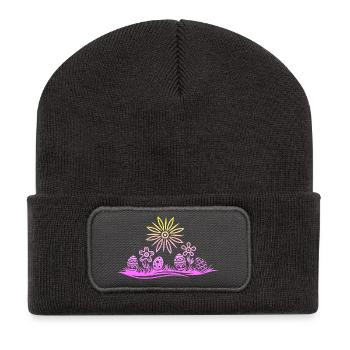 Easter Easter Eggs in the Grass - Recycled Patch Beanie - dark grey - Front