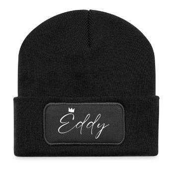 Eddy Name König T-Shirt Geschenk Männer - Recycelte Patch Beanie - Schwarz - Vorne