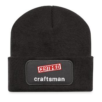 Artisan - Beanie recyclé à patch - charbon - Devant