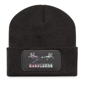 Magdebourg | L’expérience de l’hémisphère d’Otto von Guericke - Beanie recyclé à patch - charbon - Devant