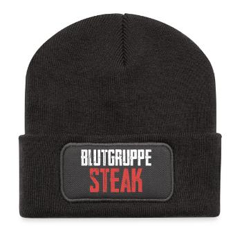 Blood type steak - Recycled Patch Beanie - dark grey - Front