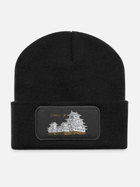 Burg Himeji-jo, Japan, Präfektur Hyogo, Zeichnung - Recycelte Patch Beanie - Schwarz