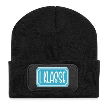 EINSCHULUNG 1. KLASSE - Recycelte Patch Beanie - Schwarz - Vorne