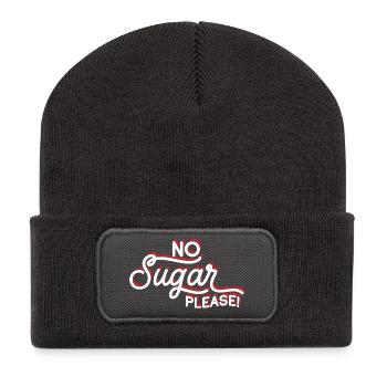 Anti-Sügar Flashing Passion Nachricht - Recycelte Patch Beanie - Dunkelgrau - Vorne