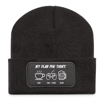 My Plan For Today: Coffee Controller Beer - Recycled Patch Beanie - dark grey - Front