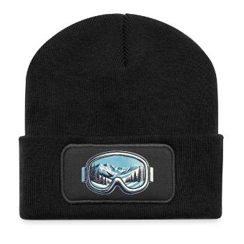 Sports d’hiver Ski Snowboard Lunettes de ski Vacances - Beanie recyclé à patch - noir - Devant