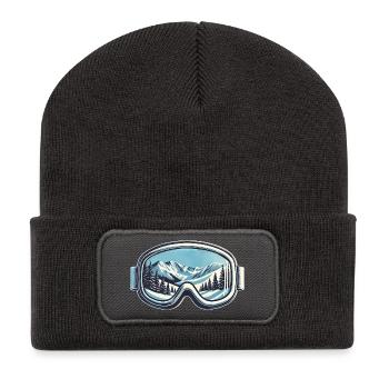 Wintersport Ski Snowboard Skibrille Urlaub - Recycelte Patch Beanie - Dunkelgrau - Vorne