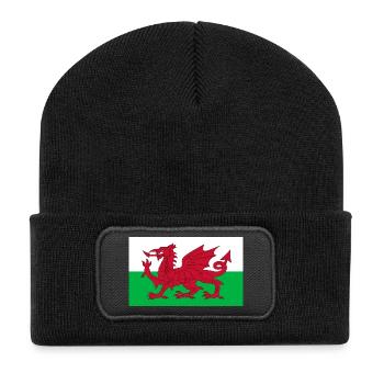 Wales - Recycelte Patch Beanie - Schwarz - Vorne