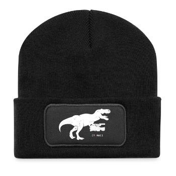 T-Rex Retro Recorder Silhouette - Recycled Patch Beanie - black - Front