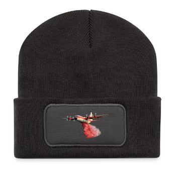 Avion de lutte contre les incendies C-130 - Beanie recyclé à patch - charbon - Devant