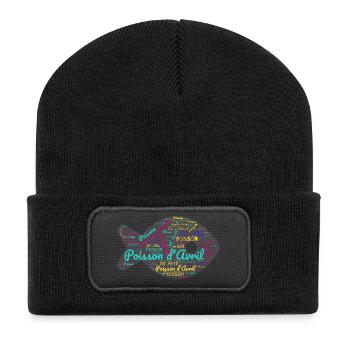 FISH. SARDINE. APRIL FOOL. ANNIVERSARY - Recycled Patch Beanie - black - Front