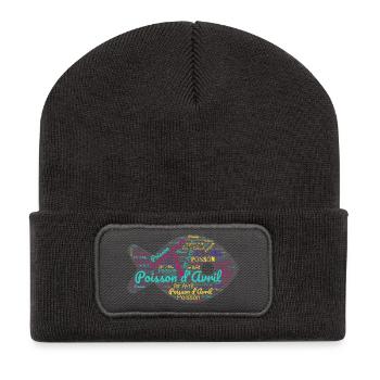 FISH. SARDINE. APRIL FOOL. ANNIVERSARY - Recycled Patch Beanie - dark grey - Front