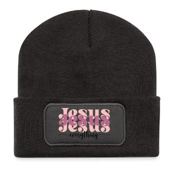 Jesus over everything - Recycled Patch Beanie - dark grey - Front
