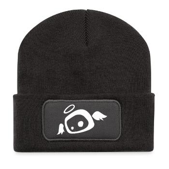 Angel SweetSow Weiß - Recycelte Patch Beanie - Dunkelgrau - Vorne