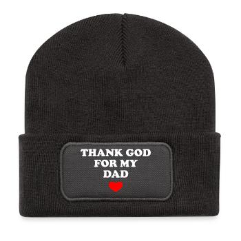 Dieu merci pour mon père - Beanie recyclé à patch - charbon - Devant