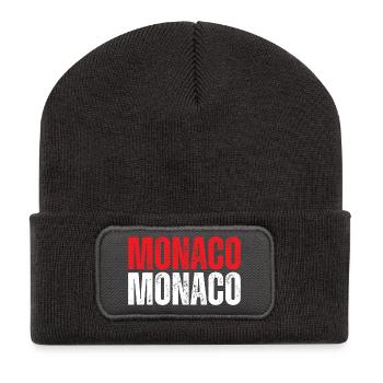 Drapeau monégasque, fierté monégasque - Beanie recyclé à patch - charbon - Devant