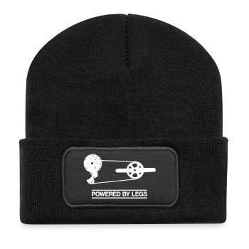 Powered by Legs – Road bike drive for cyclists - Recycled Patch Beanie - black - Front