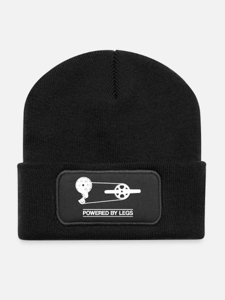 Powered by Legs – Road bike drive for cyclists - Recycled Patch Beanie - black