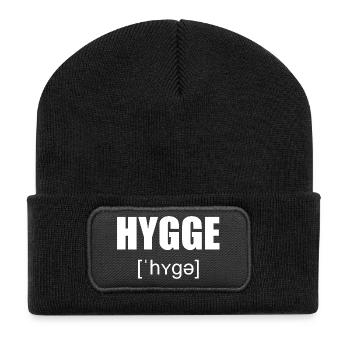 Hygge - Recycelte Patch Beanie - Schwarz - Vorne