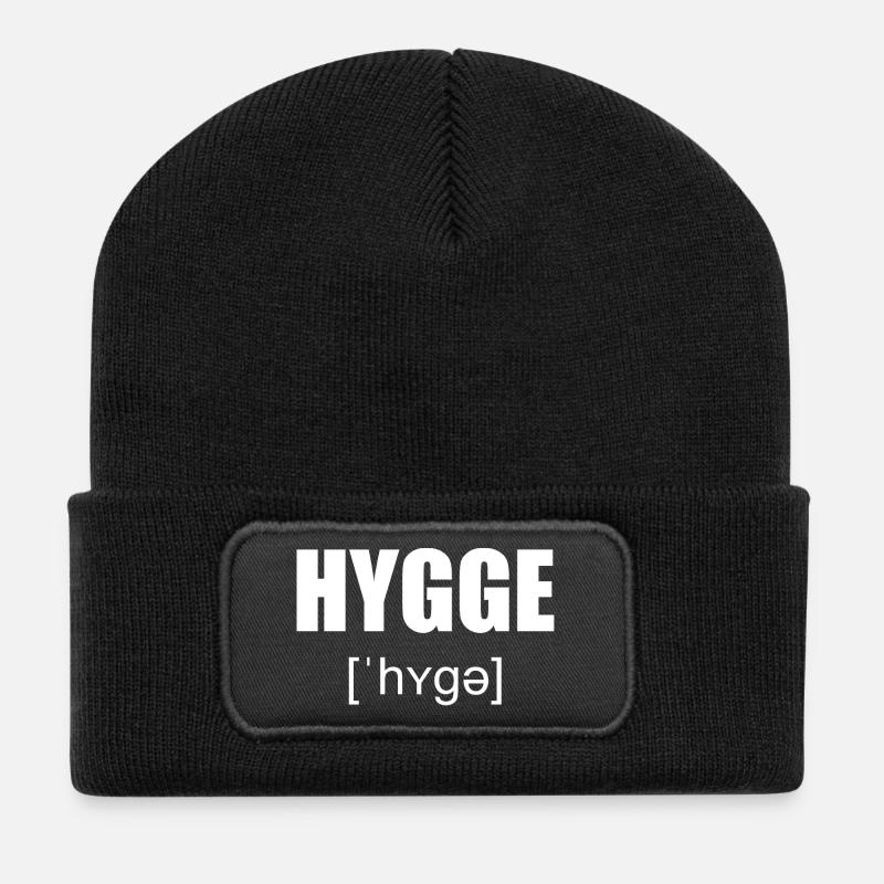 Hygge - Recycelte Patch Beanie - Schwarz
