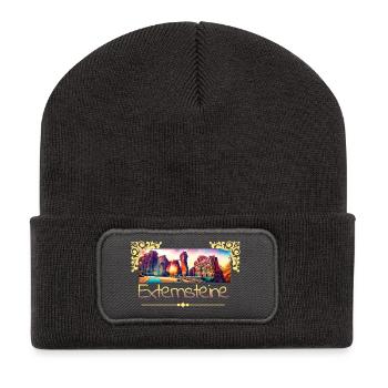 Externsteine – Magie in Stein und Zeit - Recycelte Patch Beanie - Dunkelgrau - Vorne