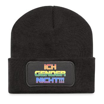 Ich gender nicht - Recycelte Patch Beanie - Dunkelgrau - Vorne