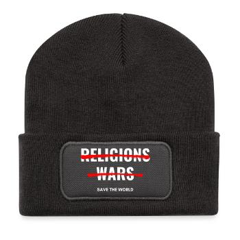 Keine Religionen, keine Kriege - Recycelte Patch Beanie - Dunkelgrau - Vorne