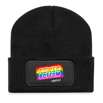Horny Top veut un Power Bottom - Beanie recyclé à patch - noir - Devant