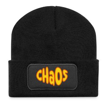 Chaos Lettering Retro Yellow Orange - Recycled Patch Beanie - black - Front