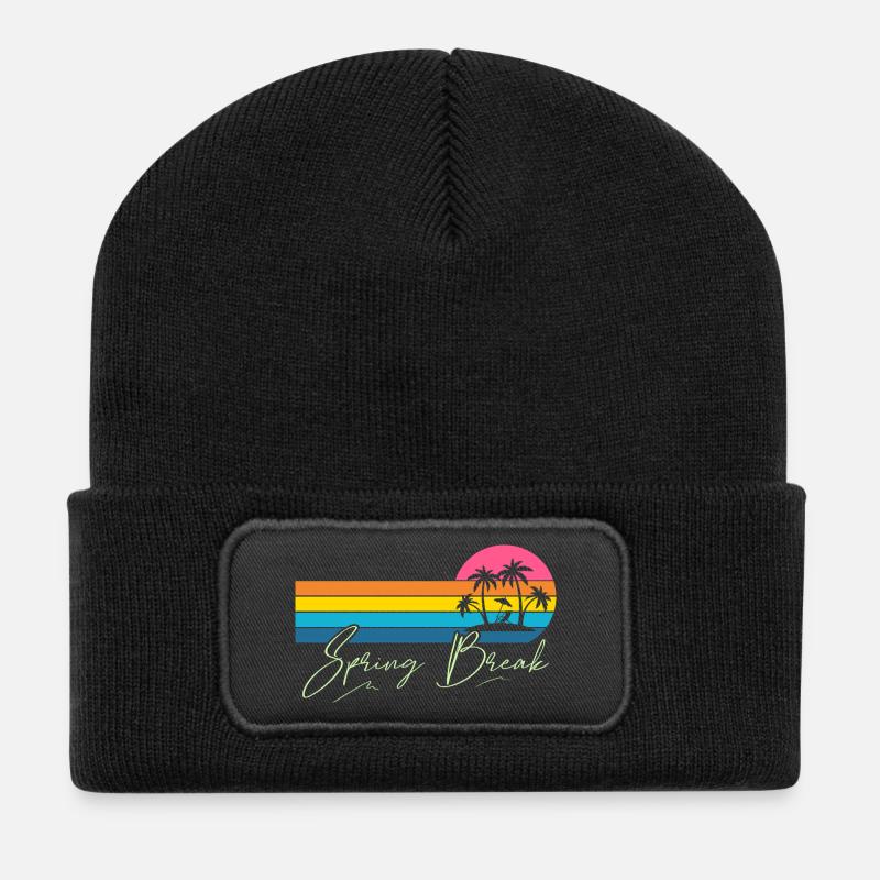 Spring Break - Recycelte Patch Beanie - Schwarz