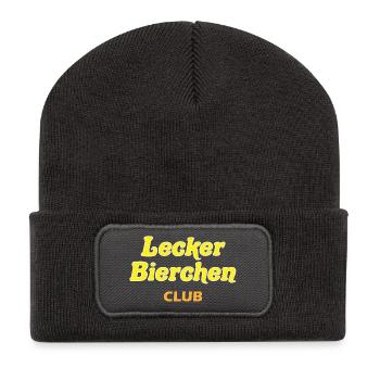 Lecker Bierchen Club Motiv - Recycelte Patch Beanie - Dunkelgrau - Vorne