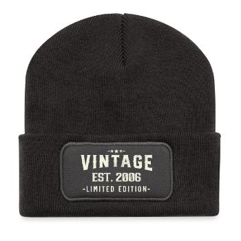 20 Jahre 2006 Vintage Geburtstagsgeschenk - Recycelte Patch Beanie - Dunkelgrau - Vorne