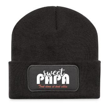 Sweet papa - Recycled Patch Beanie - dark grey - Front
